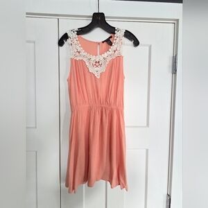 Forever 21 Peach Lace Mini Dress